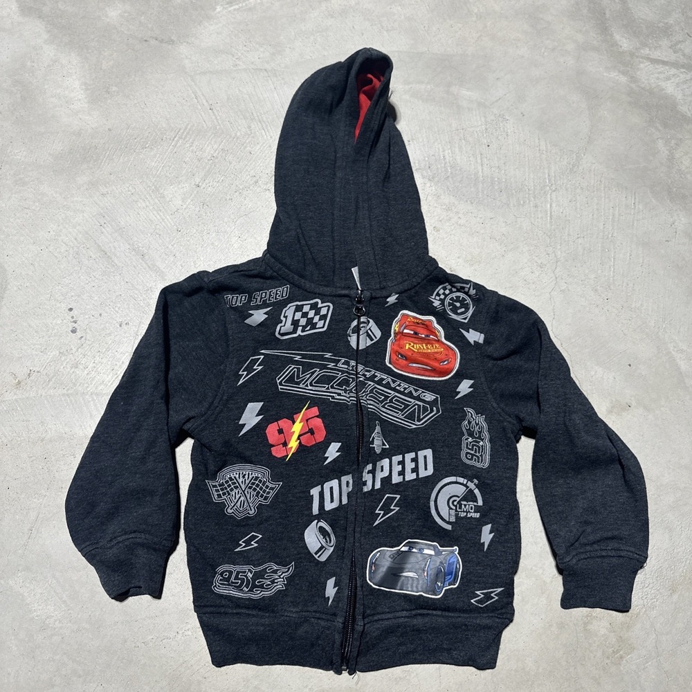 Vintage Disney Pixar Cars 3 Hoodie SZ 5T Youth Kids Lighting McQueen Y2K
